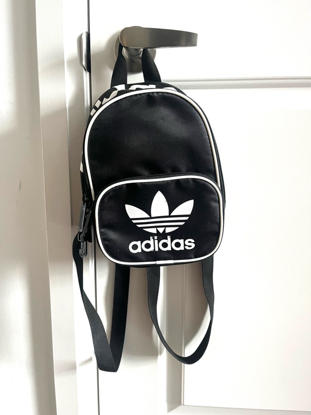 adidas Black and White Mini Trefoil Backpack